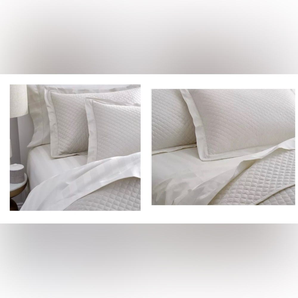 Damask by Charter Club King Elegant White Quilted Bedding Shams NWT Romantic Set